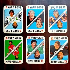 Rare Set of [6]- 1971 Topps Football ‘Game’ Cards, Very Low Population, NM/MINT